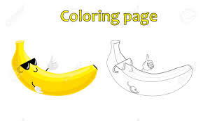 Banana print coloring pages are a fun way for kids of all ages to develop creativity, focus, motor skills and color recognition. Fruit Characters Coloring Page Of Cute Cartoon Yellow Banana Stock Photo Picture And Royalty Free Image Image 143136683
