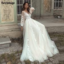 $529 champagne strapless sweetheart long wedding dress $319. Sevintage Princess Boho Wedding Dresses Appliques Lace Backless Beach Bride Dress Long Puff Sleeves Plus Size Bridal Gown Wedding Dresses Aliexpress