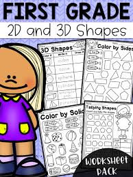 Teach your students the basics of geometry and how it is used to create and measure shapes. First Grade 2d And 3d Shapes Worksheets Distance Learning Shapes Worksheets 2d And 3d Shapes First Grade Math Worksheets