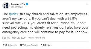 94 cases were in isolation throughout their infectious period and 30 were in isolation for part of their 462 people are in hospital suffering from covid with 77 in icu. Laurence Fox Sparks Fury As He Slams Nhs And Says Staff Aren T My Saviours Daily Mail Online