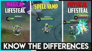 Differences Between Spell Vamp Magical And Physical Lifesteal Mobile Legends Tips Tricks Youtube