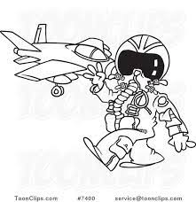 This drawing was done in procreate on ipad pro with apple pencil #sketch #characterdesign #drawing. Cartoon Black And White Line Drawing Of A Fighter Pilot Near His Jet 7400 By Ron Leishman