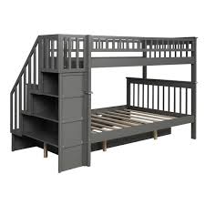4.5 out of 5 stars, based on 11437 reviews 11437 ratings current price $109.00 $ 109. Bunk Bed Twin Over Full Stairway Bunk Bed With Storage And Trundle Bed No Box Spring Required Grey1 Bedroom Furniture Kolenik Home Kitchen