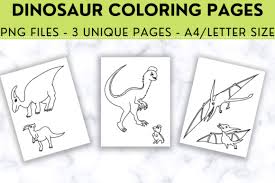 There are tons of great resources for free printable color pages online. Dinosaur Coloring Pages 3 Printable Grafico Por Osminogus Designs Creative Fabrica
