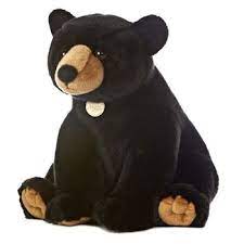 Realistic Stuffed Black Bear 18 Inch Sitting Plush Animal By Aurora Plush Animals Bear Stuffed Animal Black Bear