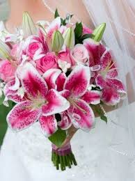 I Love Tiger Lillies Lily Bouquet Wedding Stargazer Lily Wedding Bridal Bouquet Pink