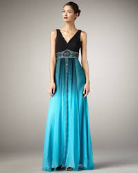 Black And Teal Dress Sue Wong Black V Neck Ombre Gown Women S Evening Dresses Dinner Gowns Gowns