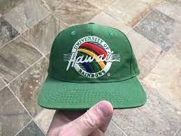 Vintage Hawaii Rainbows The Game Circle Logo Snapback College Hat Stuck In The 90s Sports Circle Logo College Hats Hats