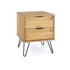 More than 24 pine bedside tables at pleasant prices up to 592 usd fast and free worldwide shipping! 2 Drawer Solid Pine Industrial Style Augusta Bedside Cabinet Table With Metal Legs