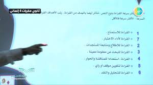 دروس عين الوحدة القرائية أنواع استراتيجيات القراءة لغة عربية مقررات ثاني ثانوي انساني Youtube