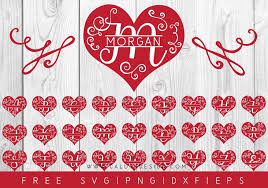Heart Monogram Free Svg Png Dxf Eps By Caluya Design Free Valentine Svg Files Free Monogram Fonts Valentine Svg Files
