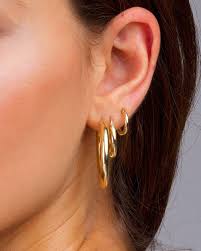 Gold Chunky Stacking Hoops Classic Modern Hoop Earrings Earring Gold Hoops Stacking Hoops Sterling Silver Hoops Vermeil Hoops Hoops