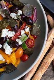Greek Salad With Caper Leaves Greek Salad Hot Meals Salad