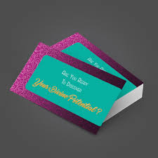 Choose from two kinds of material to complete your design's elegant look: 14 Pt Pearl Metallic Business Cards