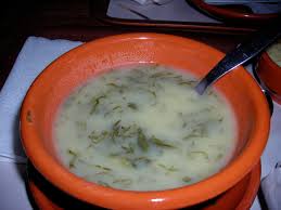 Caldo verde is a portuguese soup made with potatoes, collard greens, olive oil and thinly sliced sausage (chorizo, linguiça or kielbasa)! File Caldo Verde Jul 2008 Jpg Wikipedia
