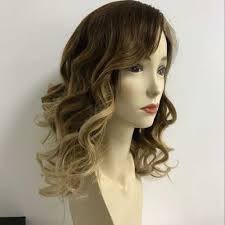 Full Shine 10" Wavy Bob Human Hair Front Lace Wig Ombre Color #2 Dark Brown  Fading to Color #6 And Color #18 Dirty Blonde Balayage Bob Lace Front Wig  with Baby Hair: