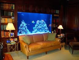 Living Room With An Aquarium Wall In The House Home Room Designs Decoration Interior Design Ideas Wall Aquarium Home Room Design Home Aquarium