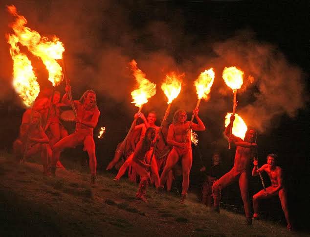 Mga resulta ng larawan para sa Beltane Fire Festival in Edinburg (Red men)"