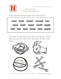 Letter N Words Alphabet Recognition Page Letter Recognition Letter Worksheets For Preschool Letter N Worksheet