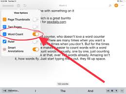 A menu will pop up on the screen that displays word count statistics. How To Show Word Count In Pages For Ipad Or Iphone Osxdaily