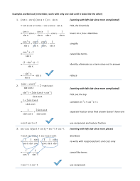 Identity Proof Like Terms Basic Concepts Trigonometry