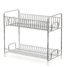 Ezoware Kitchen Countertop 2 Tier Storage Organizer Spice Jars Shelf Holder Rack Countertop Storage Kitchen Storage Shelves Bathroom Countertop Storage