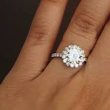 2ct Round Floral Halo Custom Platinum Setting Most Of Our Engagement Ring Setting Are Betw Floral Engagement Ring Round Halo Engagement Rings Engagement Rings
