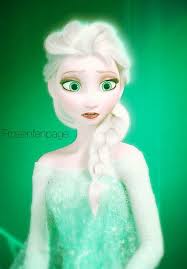 Elsa with mint powers. She can whip up at a shamrock milkshake with the  touch of her fingertips and can turn the sky and ocean green