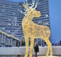 Led Motif 3D Customized Giant Sculpture Animals Outdoor Decoration  Christmas Deer Motif Lights