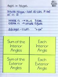 Angles In Polygons Inb Pages Geometry Interactive Notebook Teaching Geometry Math