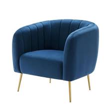 Use it in pair with yellow, for a summer, energetic vibe. Eluxury Modern Channel Accent Chair Navy Blue Velvet Target
