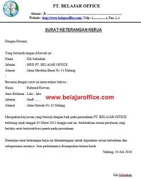 Contoh surat pernyataan berkelakuan baik untuk kepentingan pekerjaan. Contoh Surat Keterangan Kerja Di Perusahaan Belajar Office