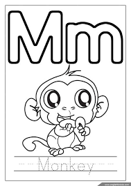 Letter M Coloring Monkey Coloring Alphabet Coloring Page Alphabet Coloring Pages Monkey Coloring Pages Abc Coloring