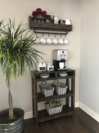 As long as you have extra counter space, this diy concept gives you free rein to come up with an authentic coffee house feel with rustic overtones. Industrial Coffee Bar Combination Coffee Bar Coffee Etsy