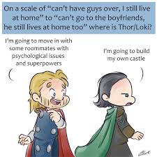 Loki, prince of asgard, odinson, rightful heir of jotunheim, and god of mischief, is burdened with glorious purpose. Thorki Living Arrangements By Caycowa On Deviantart