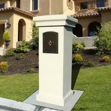 Press the mailbox into the mortar, positioning it far enough past the brick base so the door has room to open. Brick Mailbox Post Designs