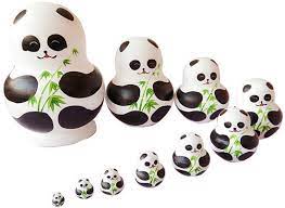 Buy Unigift Cute Animal Panda with Bamboo Handmade Wooden Russian Nesting  Dolls Matryoshka Dolls Set 10 Pieces for Kids Toy Home Decoration Online at  Lowest Price Ever in India | Check Reviews