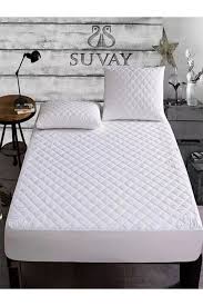 suvay kapitone fitted yatak koruyucu alez 100 pamuk 160x200 cift kisilik alez trendyol ev icin nevresim takimlari ev dekoru
