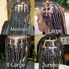 Knotless Box Braids Size Chart Box Braids Sizes Black Girl Braided Hairstyles Box Braids Styling