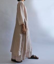 ヂェン先生の日常着 薄衣かさねワンピース anandasia アナンダジア ヂェン先生の日常着とアジアの手仕事 ワンピース 長袖 ワンピース チャコールグレー