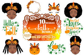 Download Fall Svg Bundle 1 Black Girl Svg Pumpkin Cut File Didiko Designs