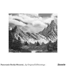 Panoramic Black And White Canvas Prints Panoramic Rocky Mountain In Black White Canvas Print Zazzle Com Mountain Photography City Painting Oil Painting Landscape
