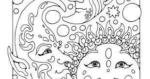 Sight word coloring pages kid and snowman. Fantasy Coloring Pages For Adults Coloring Page Sun Moon Art At Repinned Net