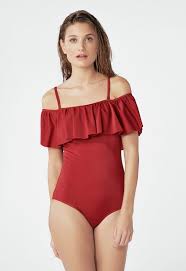 Off Shoulder Ruffle Swimsuit One Piece Cute Swimsuits Women Swimsuits