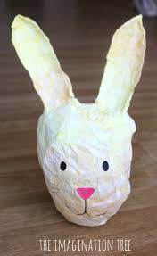 Acrylic paint and acrylic medium; Foil And Tissue Paper Bunny Pinata The Imagination Tree