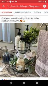 This modern remodel of a kent, uk farmhouse features this beautiful powder room with bold turquoise paint and complementary copper basin. Pin By Follow The Yellow Door On Farmhouse Decor Bathroom Counter Decor Small Bathroom Counter Decor Tiered Tray Decor Bathroom