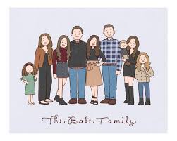 Pin By Nhy Khổng On L K In 2020 Family Drawing Custom Family Portrait Family Cartoon