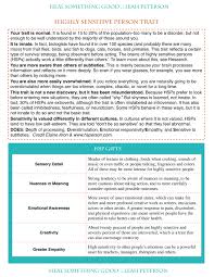 chart highly sensitive person trait heal something good