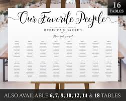 landscape wedding seating chart template printable editable favorite people seating plan