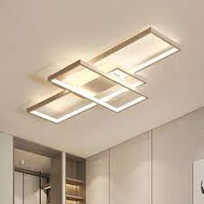 The lithonia led lights for the kitchen ceiling rated to last for 50,000 hours and are energy star certified as well. Modernism Rectangular Flush Mount Light Metallic Led Ceiling Fixture In White For Restaurant Kitchen Ceiling Lights Flush Mount Kitchen Lighting Modern Ceiling Light